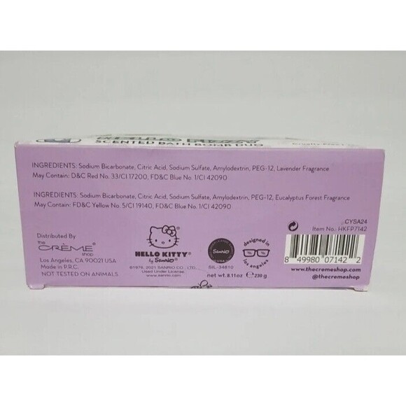The Creme Shop Hello Kitty Scented Bath Bomb Spa Duo Eucalyptus Lavender New - Picture 3 of 4
